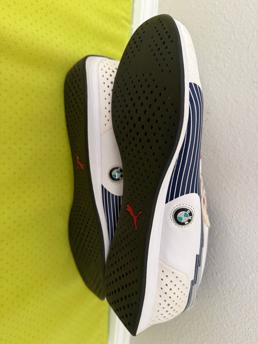 Puma White Navy Racing Sneakers with Red Accent - Picture 4 of 5